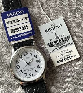 閉店在庫品 デッドストック REGUNO KL7-019-10 CITIZEN ソーラー電波時計 稼働品 動作確認 H415-R004727 ソーラーテック