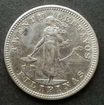 【フィリピン】20センタボ銀貨(銀品位900)　KM#166　1903年_画像1