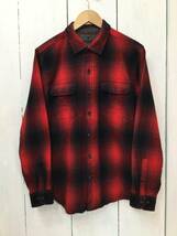 WOOLRICH ウールリッチ コットン長袖シャツ フランネルシャツ チェックシャツ メンズL 良品綺麗 _画像1