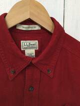 L.L.BEAN エルエルビーン コーデュロイシャツ コットン長袖シャツ メンズM 大きめ赤 良品綺麗_画像3