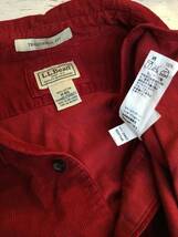 L.L.BEAN エルエルビーン コーデュロイシャツ コットン長袖シャツ メンズM 大きめ赤 良品綺麗_画像10