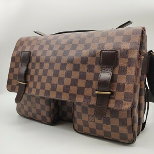 極美品 ルイヴィトン Louis Vuitton ダミエ ブロードウェイ エベヌ 茶色 2WAY ショルダー バッグ メッセンジャー 斜めかけ 定価約14万