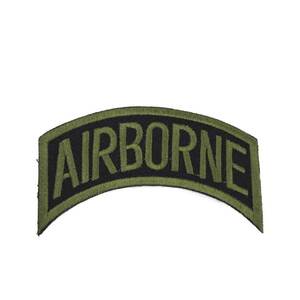 アイロンワッペン AIR BORNE ミリタリー エンブレム US ARMY 簡単貼り付け アップリケ 刺繍 裁縫