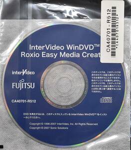 富士通パソコン付属 InterVideo WinDVD(DVD再生ソフト) ROXIO Easy Media Creator LBJ (書込みソフト) 2007年製 送料120円から(管:NF00 x8s