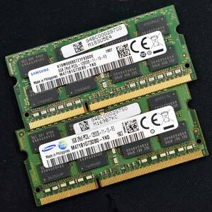 1円スタート 16GB (8GB 2枚組) PC3L-12800S DDR3-1600 S.O.DIMM 204pin 2Rx8 1.35V/1.5V 低電圧対応 Samsung 16G 8G (管:SA4823