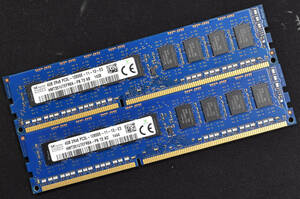 8GB (4GB 2枚組) PC3L-12800E DDR3L-1600 1.35V 1.5V 2Rx8 240pin ECC Unbuffered DIMM SK-Hynix (低電圧対応) (管:SA5235