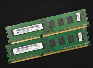 8GB (4GB 2枚セット) PC3-12800 PC3-12800U DDR3-1600 240pin non-ECC Unbuffered DIMM 2Rx8 MT Micron (管:SA5307