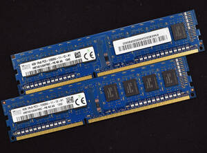 8GB (4GB 2枚セット) PC3-12800 PC3-12800U DDR3-1600 240pin non-ECC Unbuffered DIMM 1Rx8 SK-Hynix (管:SA5290