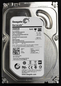 Seagate Barracuda ST2000DM001 (容量 2TB 3.5インチ SATA6G HDD 2013年 使用時間 21050H 起動回数165回 (Cristal DiscInfo 正常) (HZ10