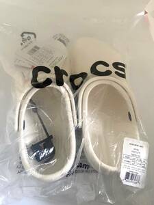 未使用品 crocs クロックス 白 ホワイト 穴なし スリッパ 23cm ユニセックス レディース yh101007