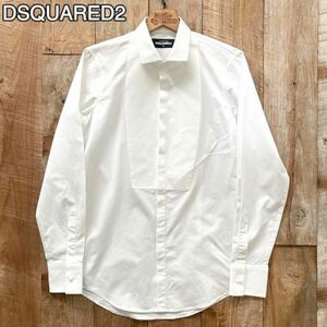 【極美品】DSQUARED2 ディースクエアード TAILOR MADEドレスシャツ 48 ホワイト パーティ セレモニー