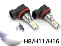 LED フォグランプ H8 H11 H16 左右2個セット クリア ホワイト 純正交換 明るい3570smd 12V 24V_画像1