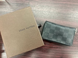 中古品★Louis Vuitton ルイ ヴィトン★ダミエ・グラフィット　ジッピー・コイン パース/ジッピー・コイン ケース★黒/財布/小銭入れ 