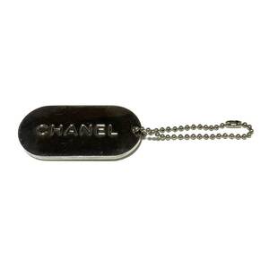 CHANEL リバーシブル プレート ネックレス キーホルダー チャーム ドッグタグ シャネル シルバー ペンダント キーチェーン