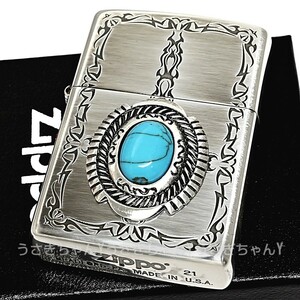 zippo★ターコイズメタル★フレームデザイン★ジッポ ライター