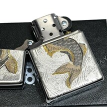 zippo☆電鋳板☆大鯉の滝登り☆和柄☆ジッポ ライター_画像2