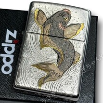 zippo☆電鋳板☆大鯉の滝登り☆和柄☆ジッポ ライター_画像1