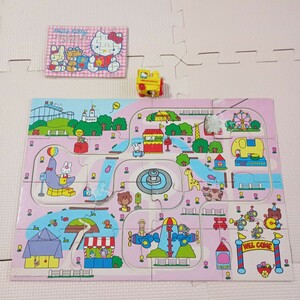 1983 レア　サンリオ　SANRIO　ハローキティ　昭和レトロ　当時物　パズルゼンマイ式おもちゃ パズル ジグソーパズル 知育 玩具 汽車　電車