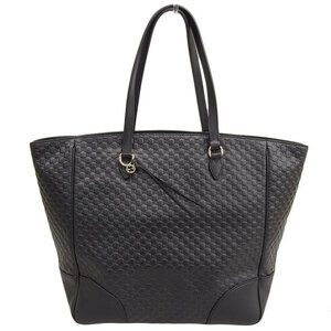 グッチ GUCCI マイクログッチシマ トートバッグ レザー ブラック 449242 中古 新入荷 GU0536