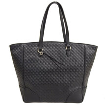 グッチ GUCCI マイクログッチシマ トートバッグ レザー ブラック 449242 中古 新入荷 GU0536_画像1