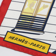 【栄】エルメス HERMES スカーフ カレ70 MINUIT AU FAUBOURG 赤/紺系 シルク100% 女性 服飾小物 ファッション 箱_画像6