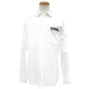 【天白】ルイヴィトン オックスフォードDNAシャツ シガレットポケット 白 ホワイト M 1A5VJJ メンズ ファッション