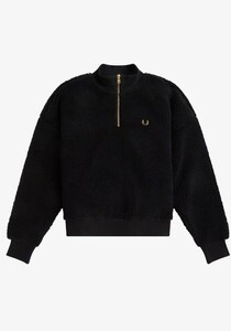 フレッドペリーFREDPERRY★2022AW完売 ボアフリースジャケットプルオーバーブラックサイズ10タグ付き新品未使用 トラックジャケット コート