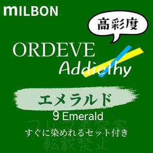 Emerald9 ミルボン ファッションカラー ロング用 ヘアカラー剤 セット付 マット グリーン アディクシー ヘアカラー 美容室