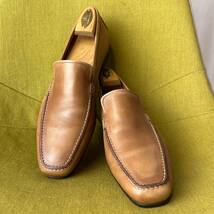 Santoni サントーニ ヴァンプレザーシューズ 5.0 イタリア製 23.5 24.0相当 ビジネス ローファー_画像1