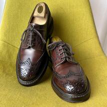 美品 Tricker's トリッカーズ 5633 BURTON マッキントッシュ別注 コードバンウイングチップレザーシューズ 8 fitting5 26.5 27 相当 シガー_画像1