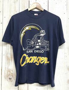 VINTAGE ヴィンテージ ＊90'S 1990年代 JERZEES CHARGERS チャージャーズ ＊Tシャツ M size 38-40 米国製 RUSSELL CORP ＊フットボール NFL