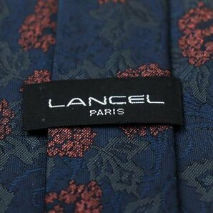 ランセル ブランド ネクタイ シルク 総柄 小紋柄 花柄 メンズ ネイビー LANCELの画像4
