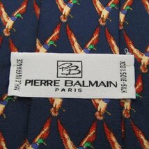 ピエールバルマン ブランド ネクタイ シルク 格子柄 総柄 動物柄 メンズ ネイビー PIERRE BALMAIN_画像4