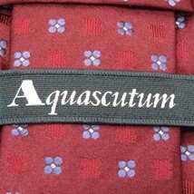 アクアスキュータム ブランド ネクタイ シルク 小紋柄 花柄 伊製生地 メンズ ワインレッド Aquascutum_画像4