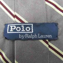 ポロ・ラルフローレン ブランド ネクタイ シルク ストライプ柄 米製生地 メンズ グレー Polo Ralph Lauren_画像4