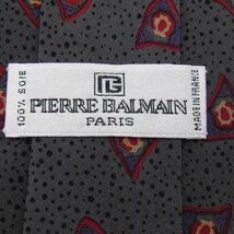 ピエールバルマン ブランド ネクタイ シルク 小紋柄 総柄 ドット柄 メンズ グレー PIERRE BALMAIN_画像4