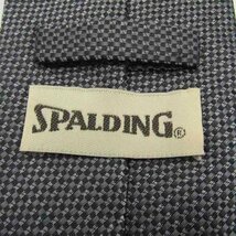 スポルディング ブランド ネクタイ チェック柄 格子柄 シルク メンズ グレー SPALDING_画像4