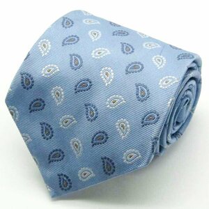 ポールスチュアート Paul Stuart ペイズリー柄 シルク 小紋柄 日本製 メンズ ネクタイ ブルー