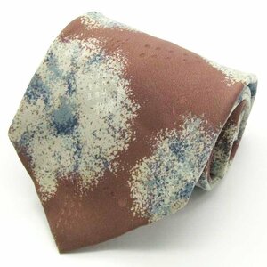  Issey Miyake ISSEY MIYAKE total pattern silk fine pattern pattern made in Japan men's necktie Brown 