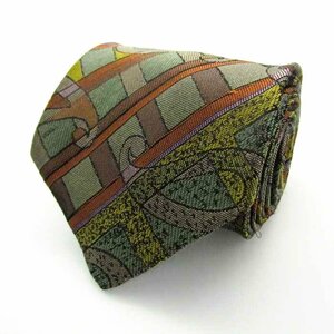 [ beautiful goods ] Missoni MISSONIpeiz Lee pattern silk .. pattern made in Italy cloth made in Japan men's necktie green 