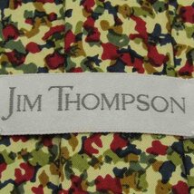【美品】 ジムトンプソン JIM THOMPSON 総柄 シルク 小紋柄 メンズ ネクタイ イエロー_画像4