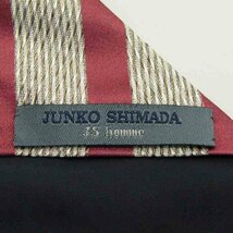 【美品】 ジュンコシマダ JUNKO SHIMADA ストライプ柄 シルク ライン柄 メンズ ネクタイ ホワイト_画像4
