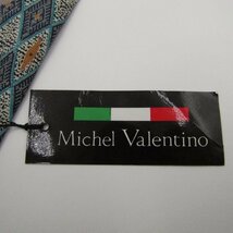 ミッシェルバレンチノ ブランド ネクタイ シルク チェック柄 小紋柄 未使用タグ付 メンズ ネイビー Valentino Michelle_画像6