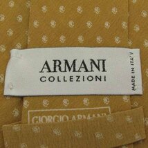 【美品】 アルマーニ コレツィオーニ ARMANI COLLEZIONI ドット シルク エンポリオ 総柄 イタリア製 メンズ ネクタイ イエロー_画像4