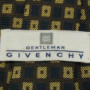 【美品】 ジバンシイ GIVENCHY ジバンシー チェック柄 シルク 格子柄 ブロックチェック イタリア製 メンズ ネクタイ ネイビーの画像4