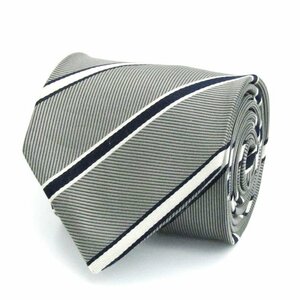  Yuki Torii YUKI TORII stripe pattern sill Klein pattern made in Japan men's necktie gray 