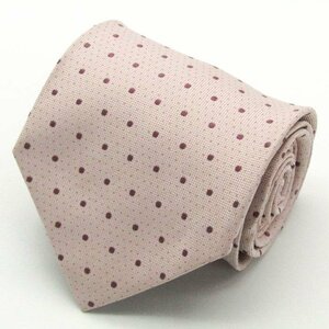 【美品】 ダナキャラン DKNY ドット柄 シルク 小紋柄 日本製 メンズ ネクタイ ピンク