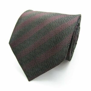 [ beautiful goods ] Issey Miyake ISSEY MIYAKE stripe pattern sill Klein pattern made in Japan men's necktie gray 