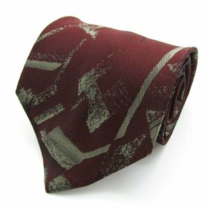 [ beautiful goods ] Issey Miyake ISSEY MIYAKE total pattern silk fine pattern pattern made in Japan men's necktie red 