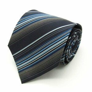  Donna Karan DKNY stripe pattern sill Klein pattern made in Japan men's necktie navy 